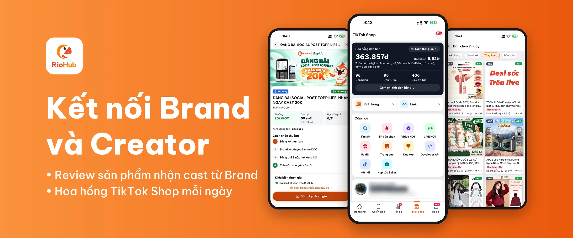 RioHub – Kết nối Brand × Creator