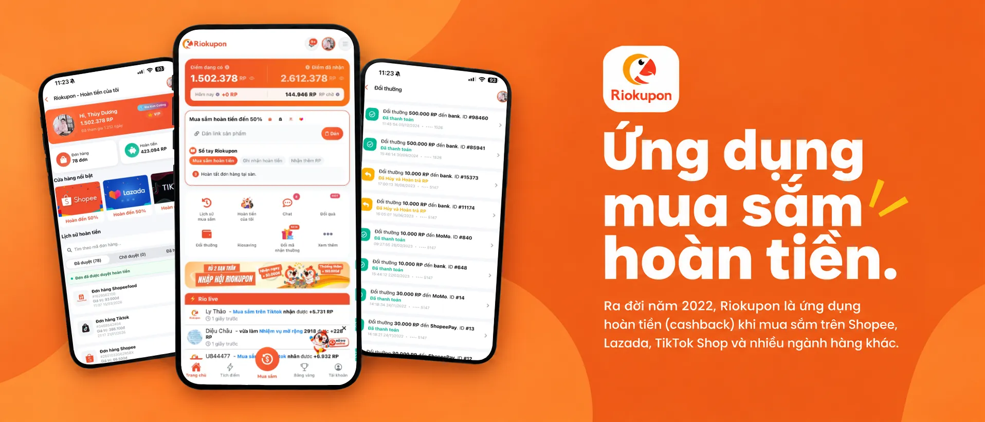 Riokupon – Ứng dụng mua sắm hoàn tiền