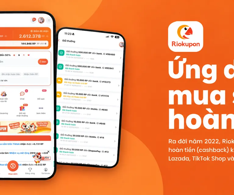 Riokupon – Ứng dụng mua sắm hoàn tiền